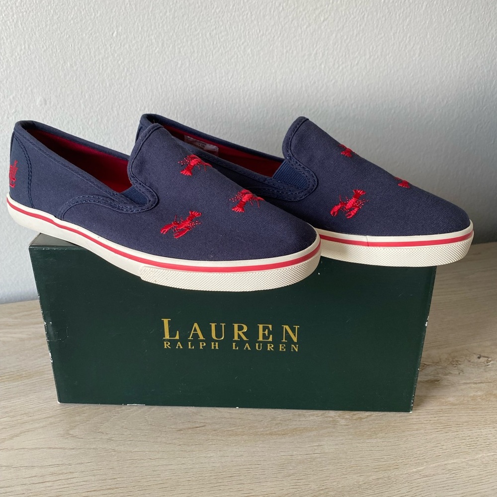 New Ralph Lauren Navy flats sneakers Janis